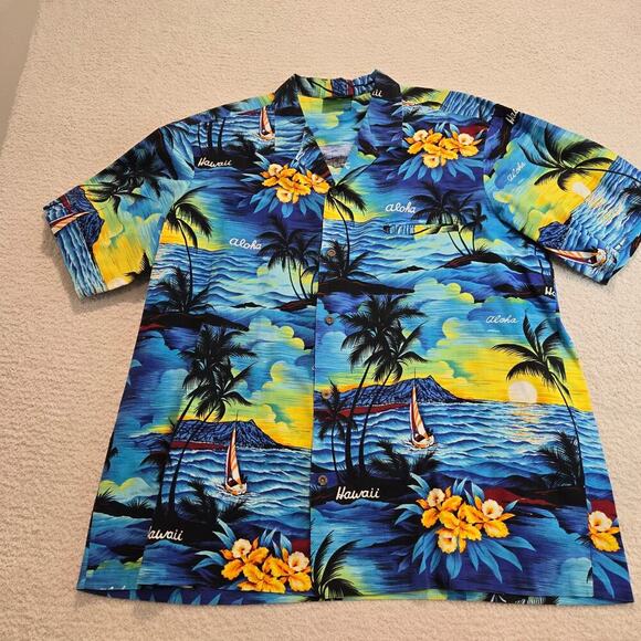 Royal Creations Hawaiian Aloha Shirt Men's XXL Hawaiian Sunset Made in Hawaii - Picture 1 of 8
